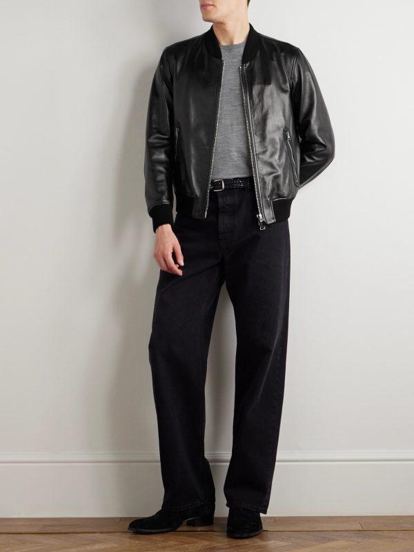 Leather Bomber Jacket - OU