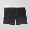 Straight-Leg Mid-Length Striped Swim Shorts Straight-Leg Mid-Length Striped Swim Shorts