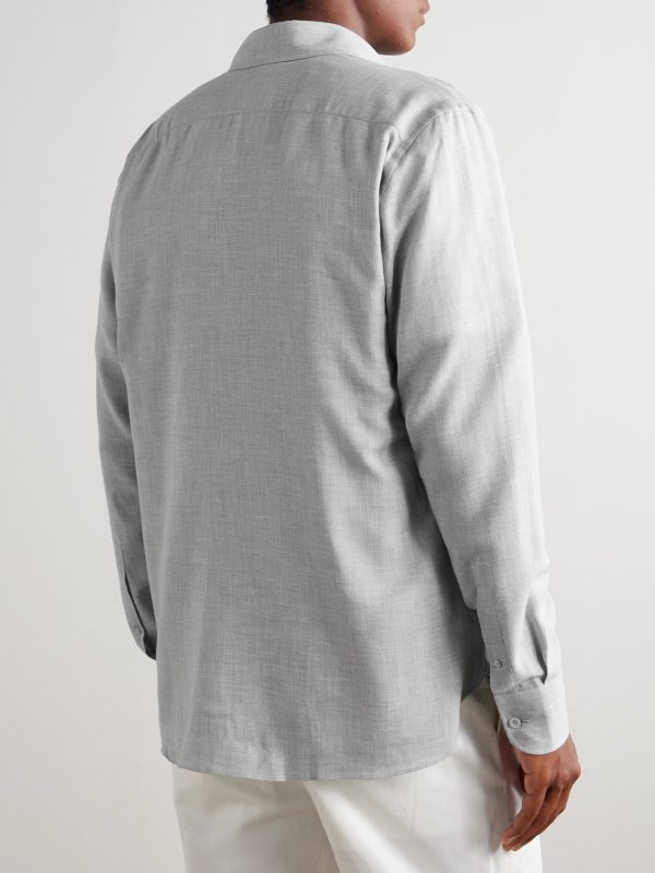 Slim-Fit Cotton and Cashmere-Blend Shirt - BK