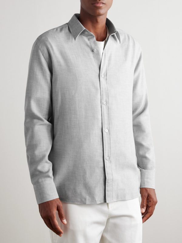 Slim-Fit Cotton and Cashmere-Blend Shirt - FR