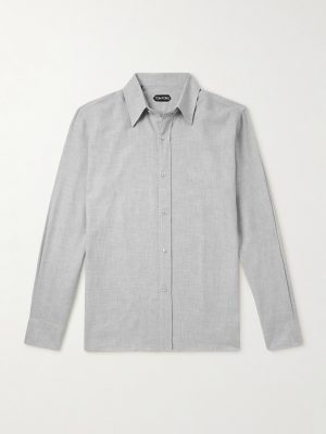Slim-Fit Cotton and Cashmere-Blend Shirt Slim-Fit Cotton and Cashmere-Blend Shirt