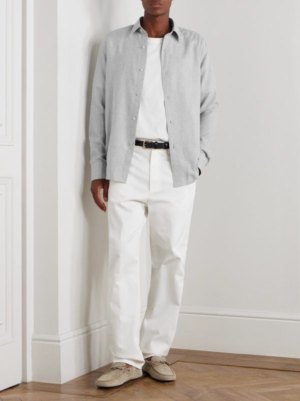 Slim-Fit Cotton and Cashmere-Blend Shirt - OU