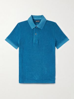Slim-Fit Cotton-Blend Terry Polo Shirt Slim-Fit Cotton-Blend Terry Polo Shirt