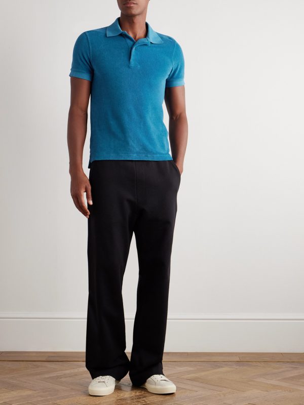 Slim-Fit Cotton-Blend Terry Polo Shirt - OU