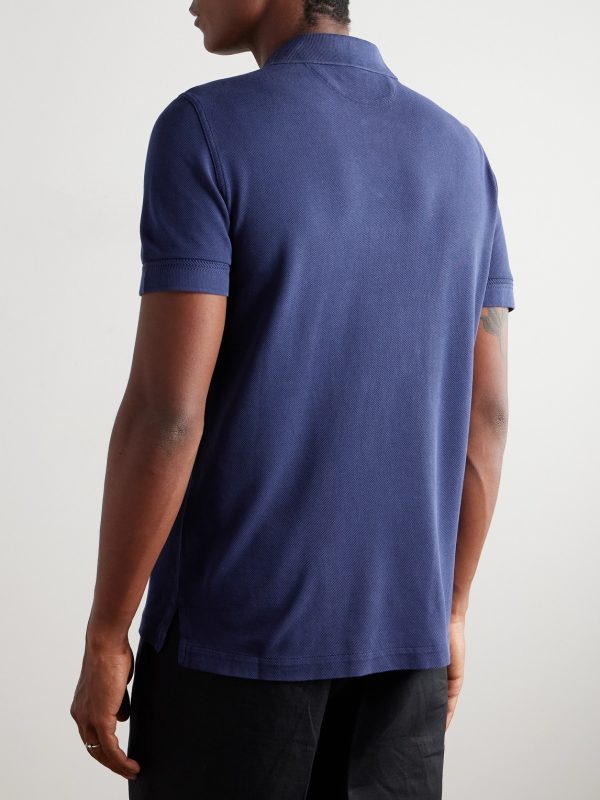 Slim-Fit Lyocell and Cotton-Blend Piqué Polo Shirt - BK Slim-Fit Lyocell and Cotton-Blend Piqué Polo Shirt - BK