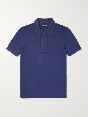 Slim-Fit Lyocell and Cotton-Blend Piqué Polo Shirt