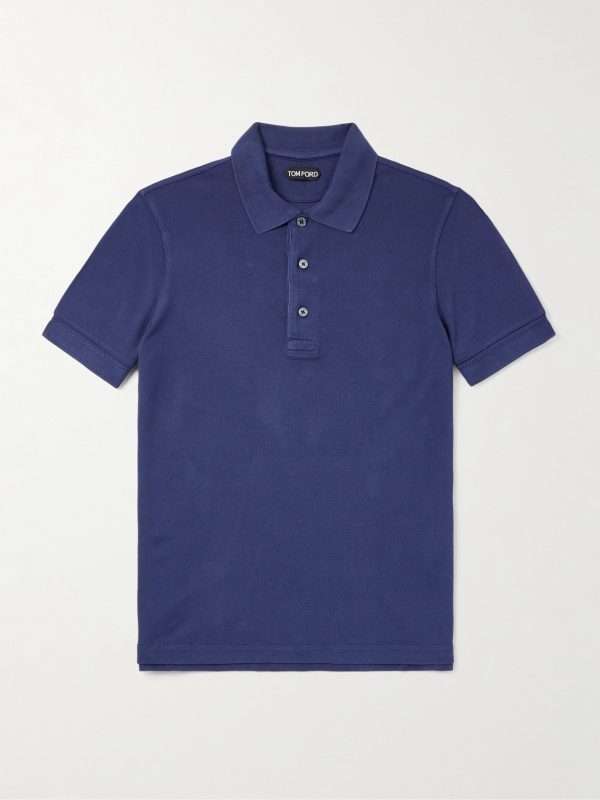 Slim-Fit Lyocell and Cotton-Blend Piqué Polo Shirt Slim-Fit Lyocell and Cotton-Blend Piqué Polo Shirt