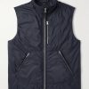 Padded Leather-Trimmed Shell Gilet Padded Leather-Trimmed Shell Gilet