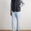 Padded Leather-Trimmed Shell Gilet - OU Padded Leather-Trimmed Shell Gilet - OU