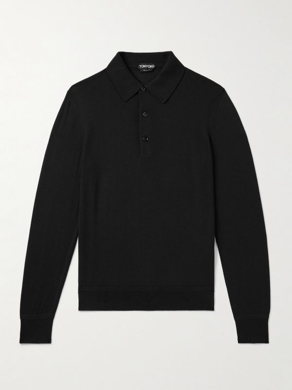 Slim-Fit Cashmere and Silk-Blend Polo Shirt