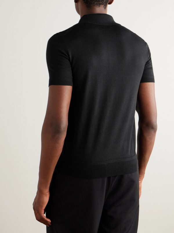 Cashmere and Silk-Blend Polo Shirt - BK Cashmere and Silk-Blend Polo Shirt - BK