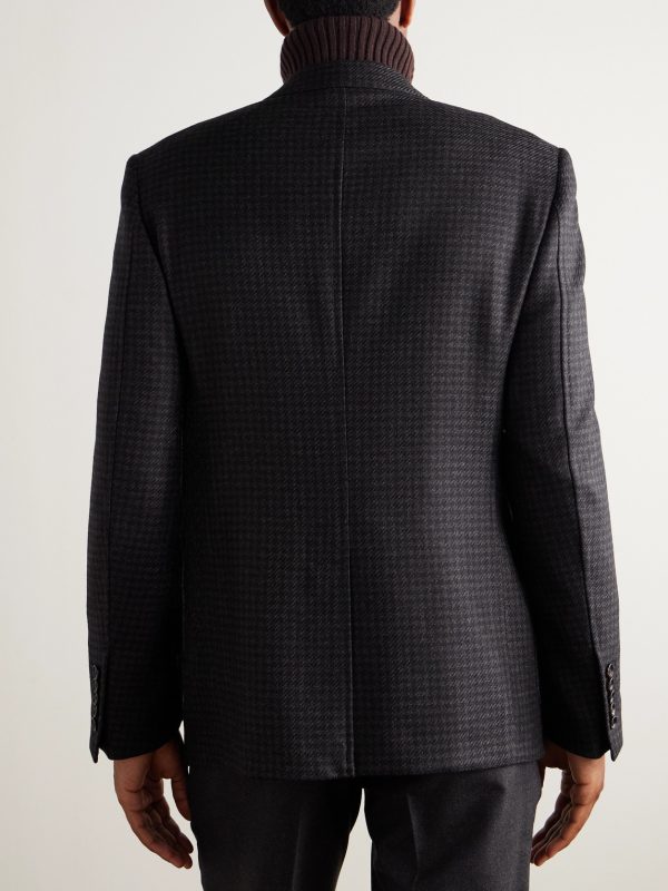 Houndstooth Wool Blazer - BK Houndstooth Wool Blazer - BK