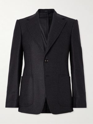 Houndstooth Wool Blazer Houndstooth Wool Blazer
