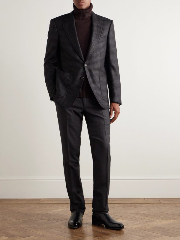 Houndstooth Wool Blazer - OU Houndstooth Wool Blazer - OU
