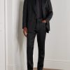 Dyylan Straight-Leg Striped Metallic Wool and Silk-Blend Suit Trousers - OU Dyylan Straight-Leg Striped Metallic Wool and Silk-Blend Suit Trousers - OU