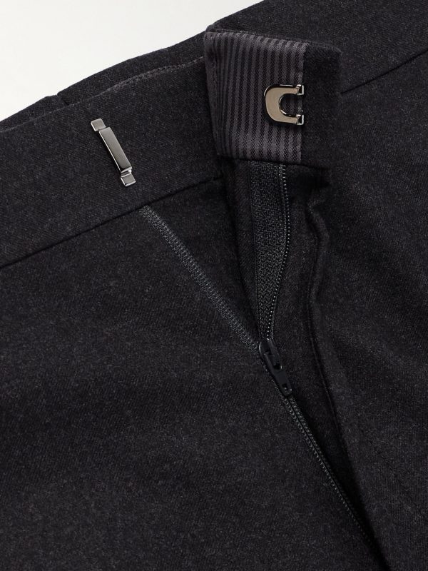 Dyllan Slim-Fit Straight-Leg Stretch-Wool Flannel Trousers - E1