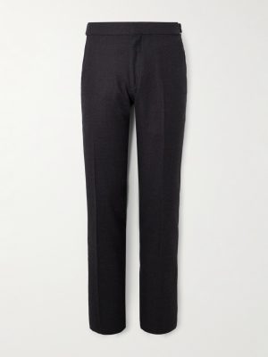 Dyllan Slim-Fit Straight-Leg Stretch-Wool Flannel Trousers
