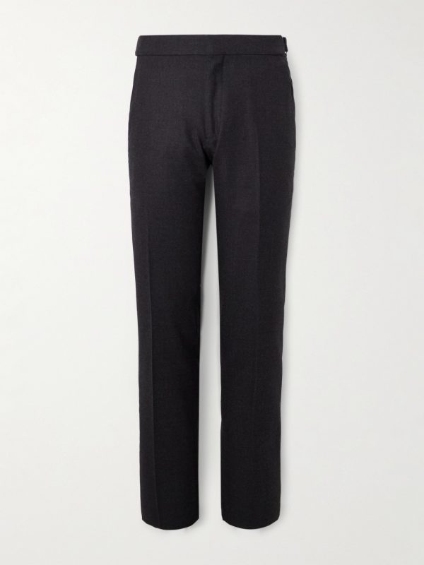 Dyllan Slim-Fit Straight-Leg Stretch-Wool Flannel Trousers