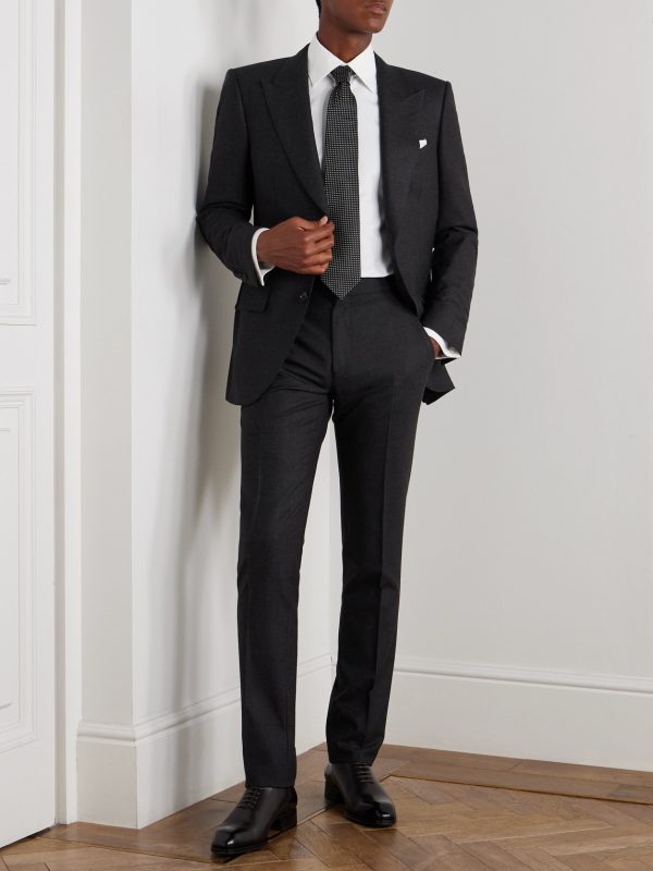 Dyllan Slim-Fit Straight-Leg Stretch-Wool Flannel Trousers - OU