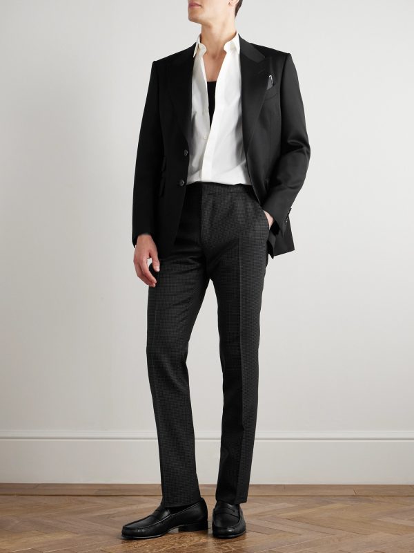 Dyllan Slim-Fit Houndstooth Wool-Blend Suit Trousers - OU Dyllan Slim-Fit Houndstooth Wool-Blend Suit Trousers - OU