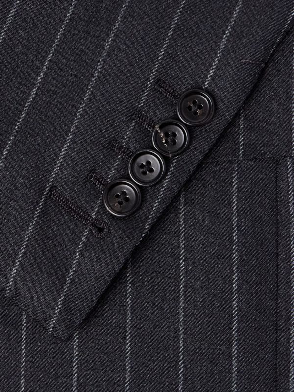 Dyllan Double-Breasted Striped Wool-Twill Suit Jacket - CU Dyllan Double-Breasted Striped Wool-Twill Suit Jacket - CU