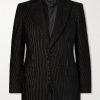 Dyllan Metallic Striped Cotton-Blend Velvet Tuxedo Jacket