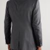 Checked Wool Suit Jacket - BK