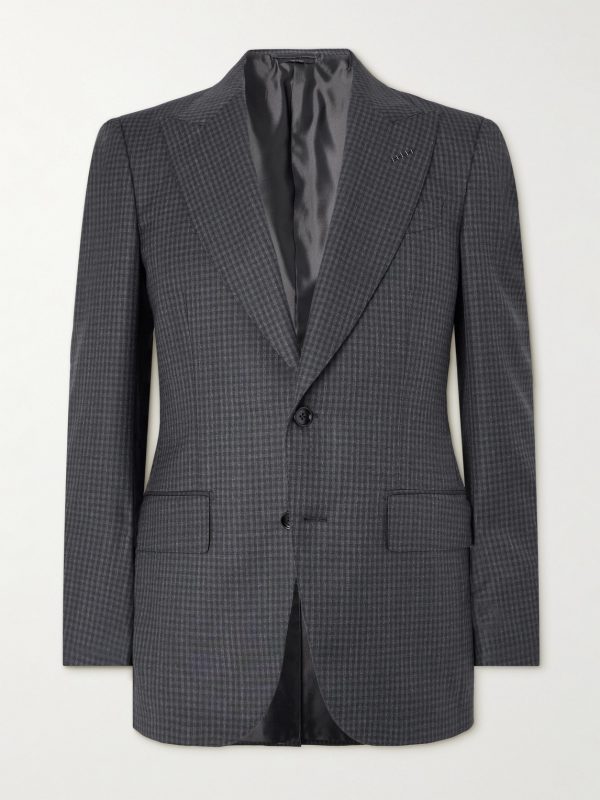 Checked Wool Suit Jacket
