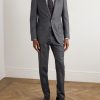 Checked Wool Suit Jacket - OU