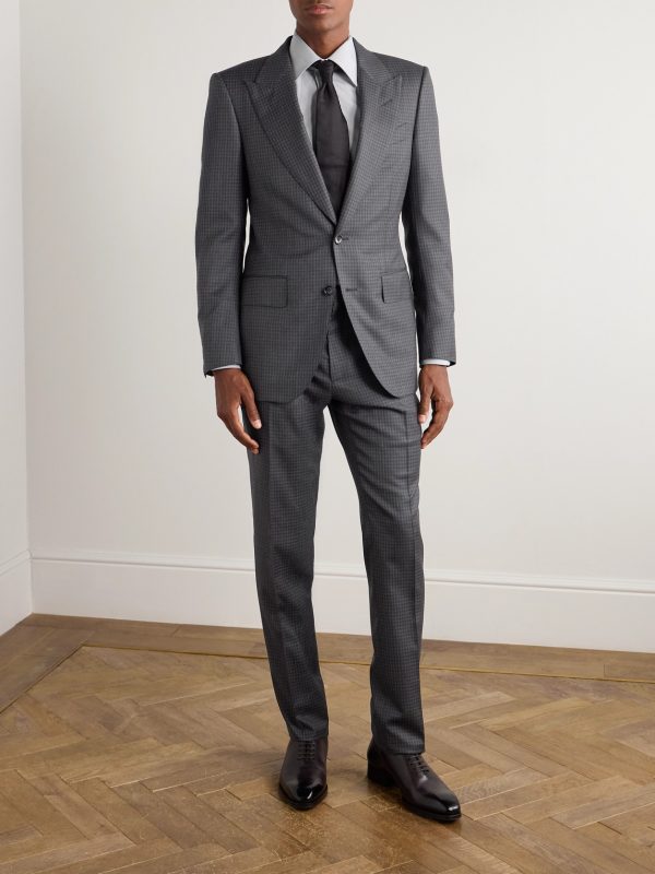 Checked Wool Suit Jacket - OU
