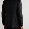 Dyllan Double-Breasted Striped Metallic Wool and Silk-Blend Suit Jacket - BK