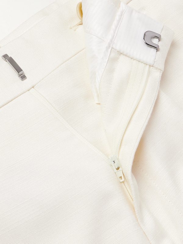 Slim-Fit Tapered Silk-Canvas Tuxedo Trousers - E1 Slim-Fit Tapered Silk-Canvas Tuxedo Trousers - E1