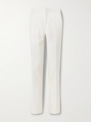 Slim-Fit Tapered Silk-Canvas Tuxedo Trousers