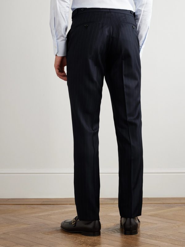 Dyllan Slim-Fit Pinstriped Wool-Twill Suit Trousers - BK Dyllan Slim-Fit Pinstriped Wool-Twill Suit Trousers - BK
