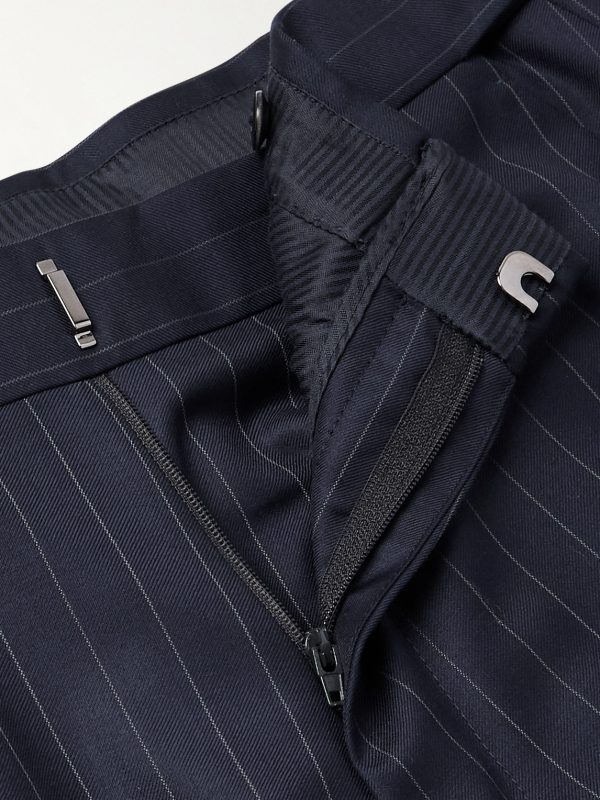 Dyllan Slim-Fit Pinstriped Wool-Twill Suit Trousers - E1 Dyllan Slim-Fit Pinstriped Wool-Twill Suit Trousers - E1
