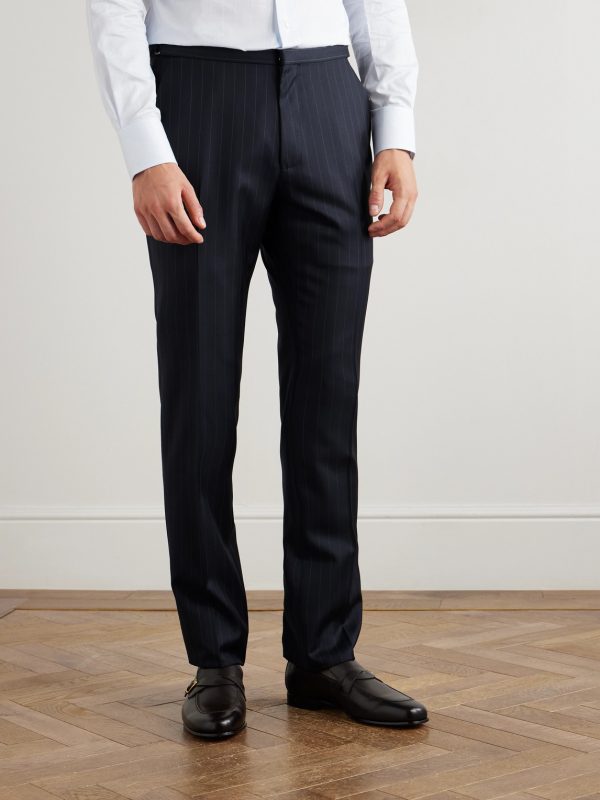 Dyllan Slim-Fit Pinstriped Wool-Twill Suit Trousers - FR Dyllan Slim-Fit Pinstriped Wool-Twill Suit Trousers - FR