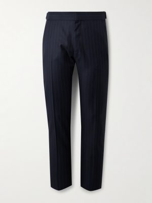 Dyllan Slim-Fit Pinstriped Wool-Twill Suit Trousers