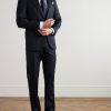 Dyllan Slim-Fit Pinstriped Wool-Twill Suit Trousers - OU Dyllan Slim-Fit Pinstriped Wool-Twill Suit Trousers - OU