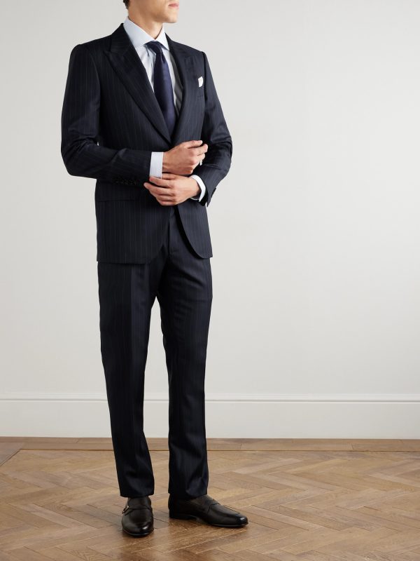 Dyllan Slim-Fit Pinstriped Wool-Twill Suit Trousers - OU Dyllan Slim-Fit Pinstriped Wool-Twill Suit Trousers - OU