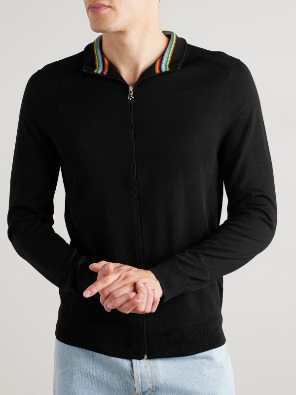 Merino Wool Zip-Up Cardigan - FR