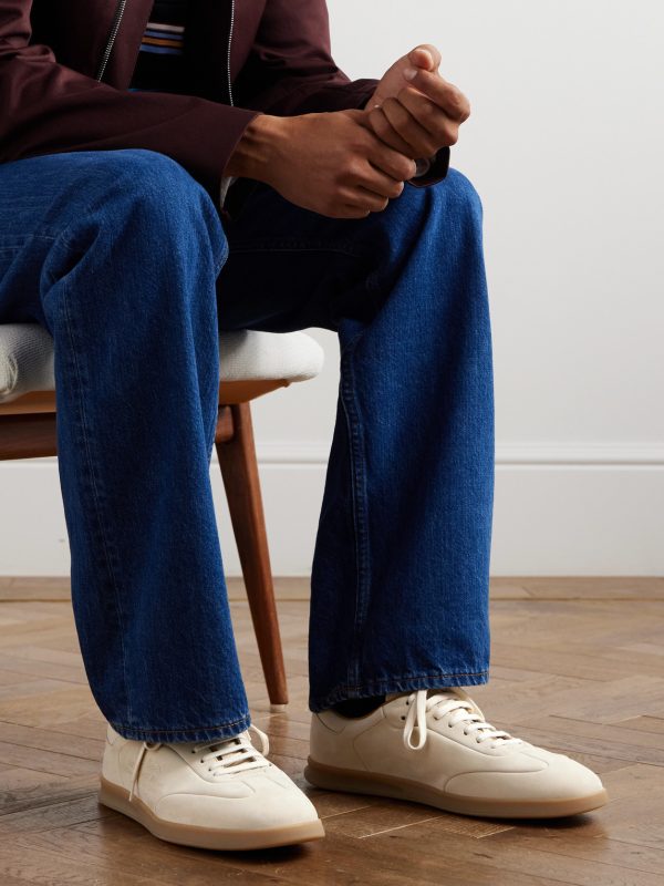 Bailey Logo-Embossed Nubuck Sneakers - OU Bailey Logo-Embossed Nubuck Sneakers - OU