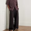 Convertible-Collar Printed Crepe de Chine Shirt - OU Convertible-Collar Printed Crepe de Chine Shirt - OU