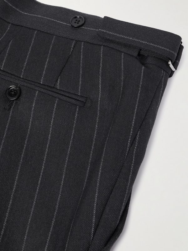 Dyllan Slim-Fit Tapered Striped Wool-Twill Suit Trousers - CU Dyllan Slim-Fit Tapered Striped Wool-Twill Suit Trousers - CU