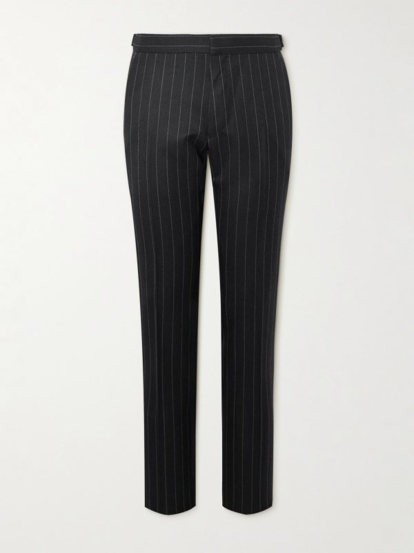 Dyllan Slim-Fit Tapered Striped Wool-Twill Suit Trousers Dyllan Slim-Fit Tapered Striped Wool-Twill Suit Trousers