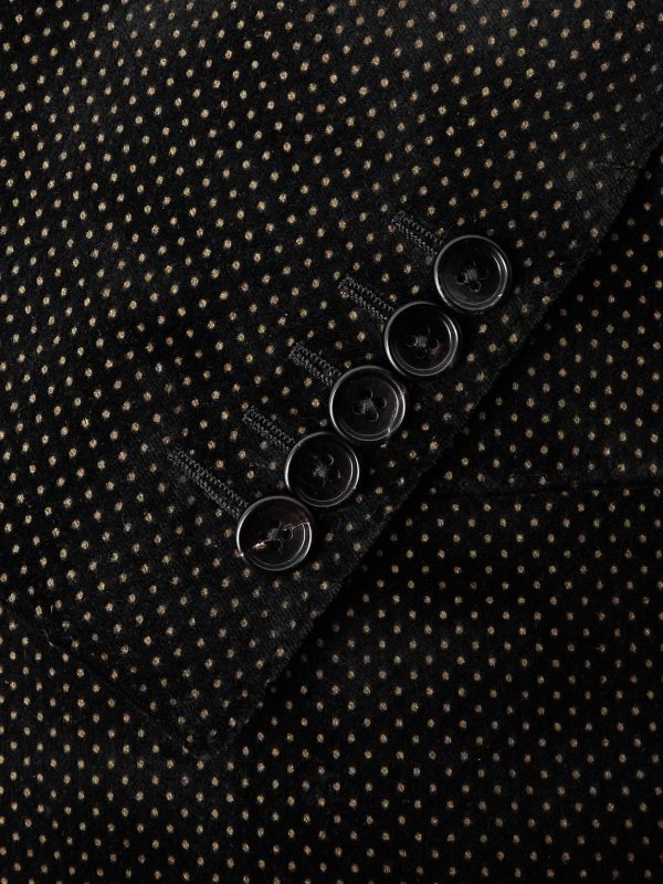 Dyllan Polka-Dot Cotton-Velvet Tuxedo Jacket - CU Dyllan Polka-Dot Cotton-Velvet Tuxedo Jacket - CU