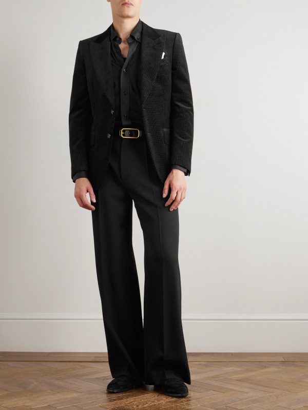 Dyllan Polka-Dot Cotton-Velvet Tuxedo Jacket - OU Dyllan Polka-Dot Cotton-Velvet Tuxedo Jacket - OU