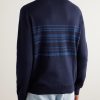Striped Cotton Polo Sweater - BK Striped Cotton Polo Sweater - BK