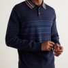 Striped Cotton Polo Sweater - FR Striped Cotton Polo Sweater - FR