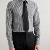 Striped Cotton and Silk-Blend Shirt - FR Striped Cotton and Silk-Blend Shirt - FR