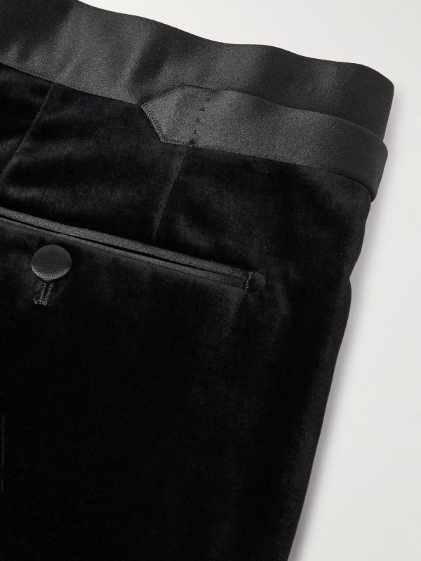 Straight-Leg Satin-Trimmed Velvet Tuxedo Trousers - CU Straight-Leg Satin-Trimmed Velvet Tuxedo Trousers - CU